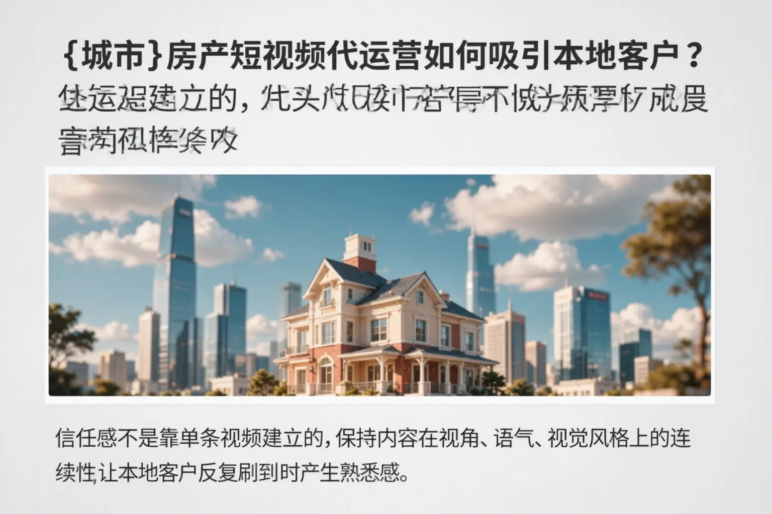 麻江房产短视频代运营如何吸引本地客户？